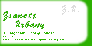 zsanett urbany business card